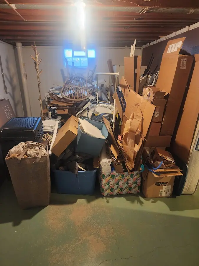 Roll-off dumpster container at job site for 6 Yard Dumpster Rental in Upper Yoder